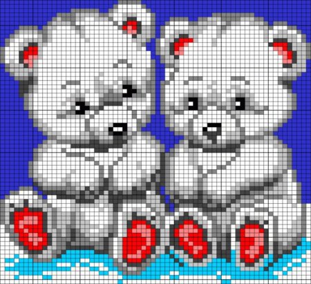 Вышивка крестиком мишка