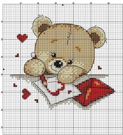 Вышивка крестиком мишка