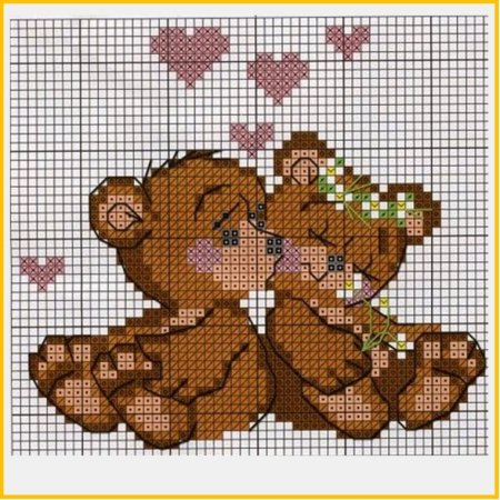Вышивка крестиком мишка