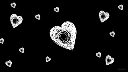 Белое сердце на черном фоне
