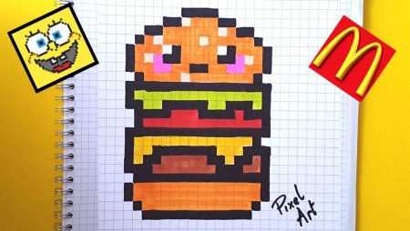 Кавайные рисунки по клеточкам