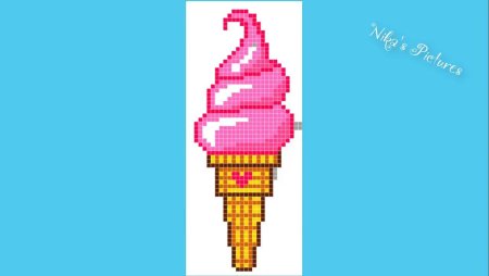 Рисование по клеточкам мороженое