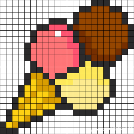 Рисунки по клеточкам мороженое