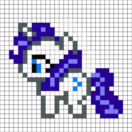 Пони по клеточкам в тетради