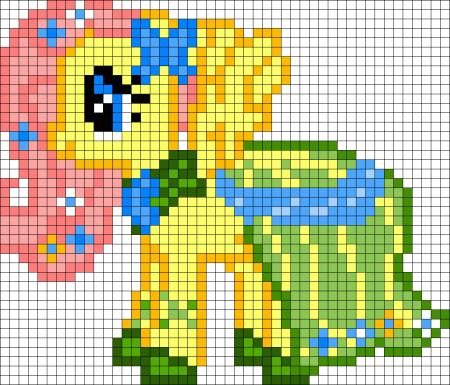 Рисунки по клеткам пони