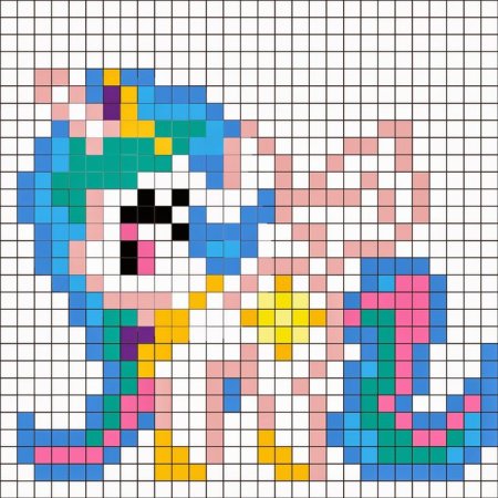 Пони Искорка по клеточкам