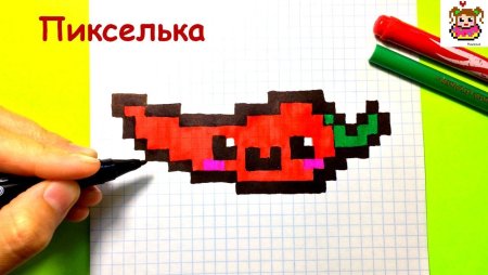 Кавайные рисунки по клеточкам