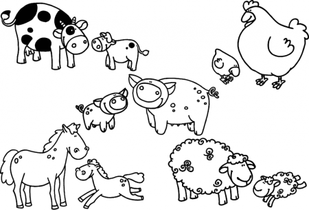 Животные фермы для детей для раскрашивания