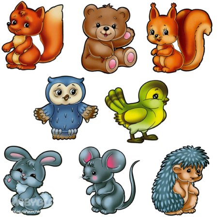 Рисунки животных для детей цветные