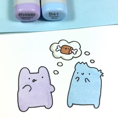 Легкие милые рисуночки фломастерами