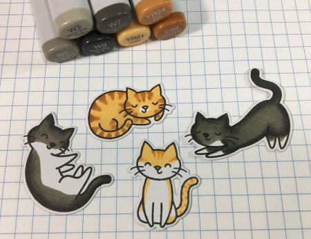 Нарисовать кота маркерами