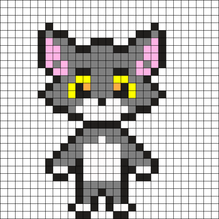 Котики по клеточкам маленькие