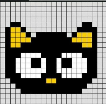 Котики по клеточкам в тетради