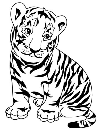 Тигр. Раскраска для малышей