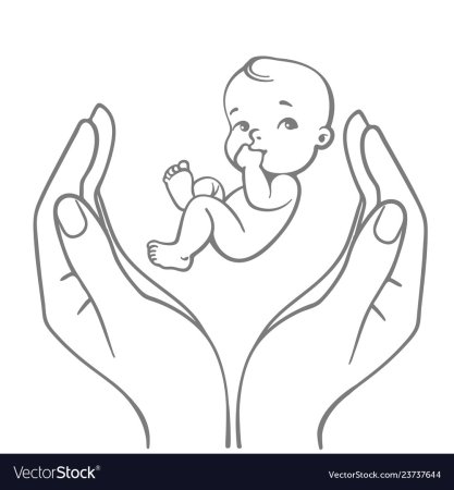 Младенец на руках вектор