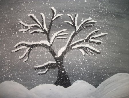 Нетрадиционное рисование зима