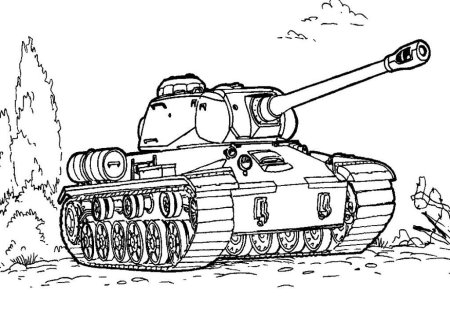 Раскраски для мальчиков танк т 34