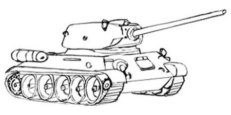 Танк т-34 рисунок карандашом