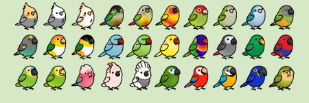 Кавайные попугаи