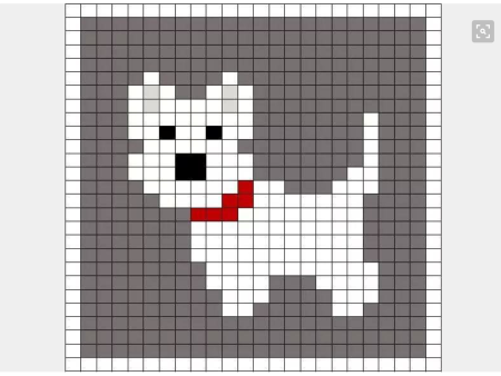 Рисование по клеточкам собака