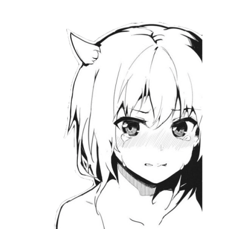 Аниме тянки чёрно белые