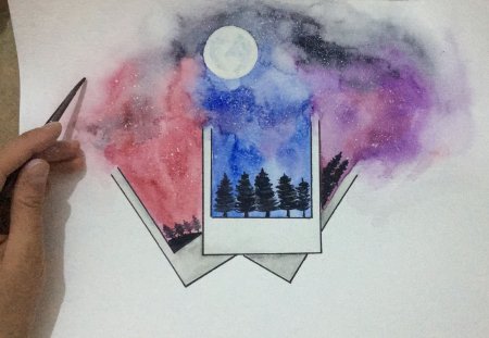 Рисунки красками легкие