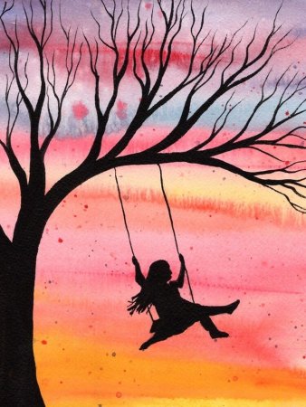 Рисунок на холсте акрилом легкий