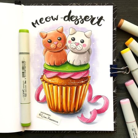 Рисунки спиртовыми маркерами легкие для начинающих