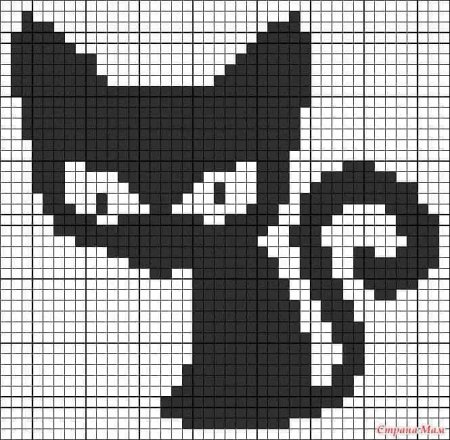 Контур кота для вышивки
