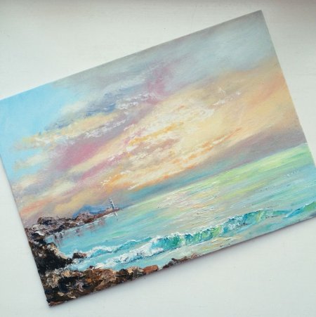 Акрил на круглом холсте