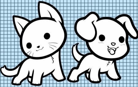 Лёгкий рисунок котика для срисовки