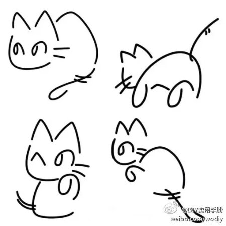 Котята для срисовки для начинающих