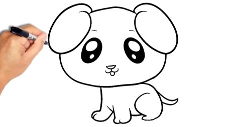 Схема рисования котенка для детей