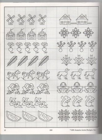 Blackwork вышивка орнамент