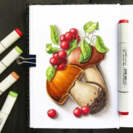 Скетчи маркерами для начинающих
