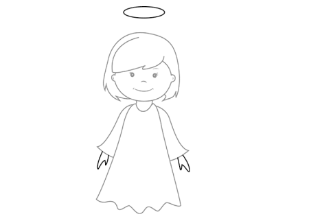 Поэтапный рисунок ангела