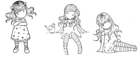 Рисунки лёгкие девочек с косичками