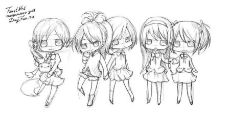 Раскраска мини аниме