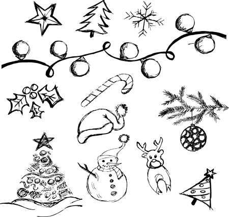 Новогодние рисунки карандашом