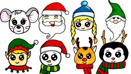 Новогодние рисунки карандашом