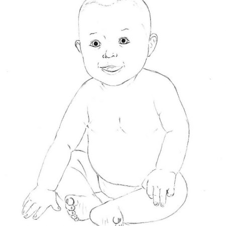 Младенец рисунок карандашом