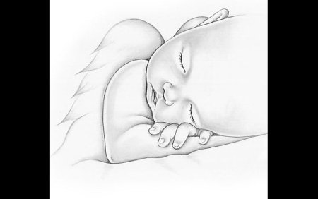 Рисунок младенца карандашом для срисовки