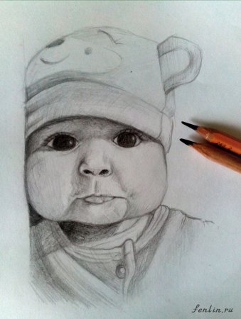 Малыш рисунок карандашом