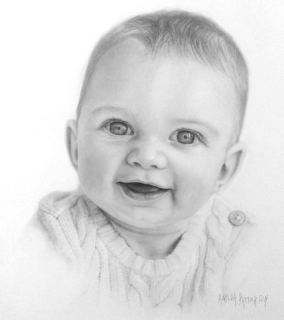 Портрет малыша карандашом