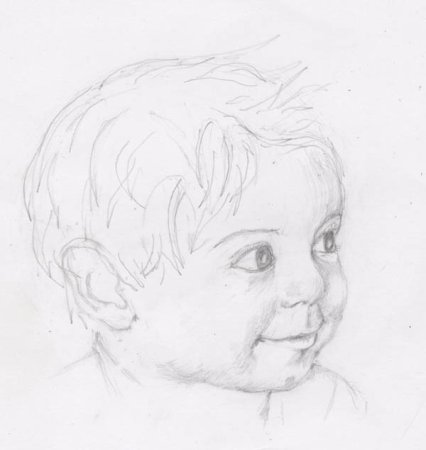Портрет ребенка карандашом легкий
