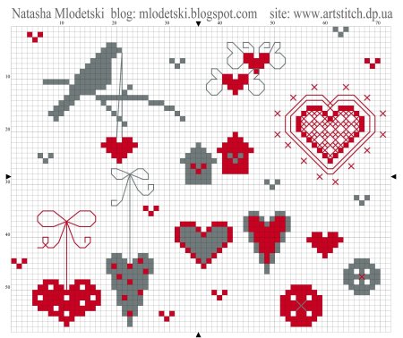 Контурная вышивка схемы