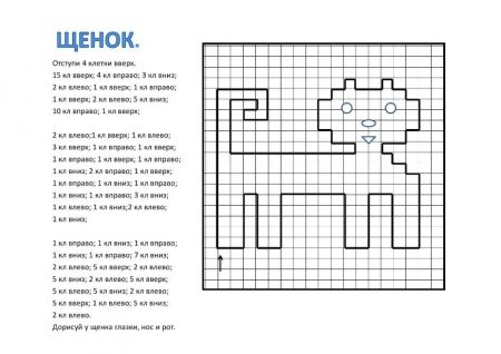 Графические диктанты для начальной школы по клеточкам