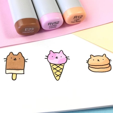 Милый рисунок фломастерами легко