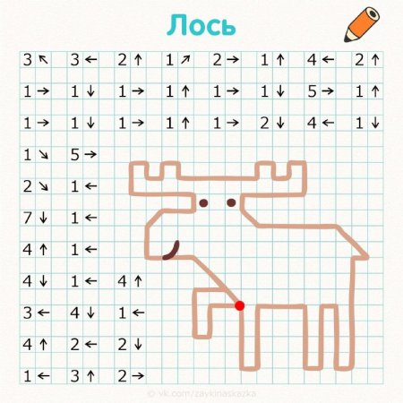 Графический диктант для дошкольников 6-7 лет по клеточкам динозавр