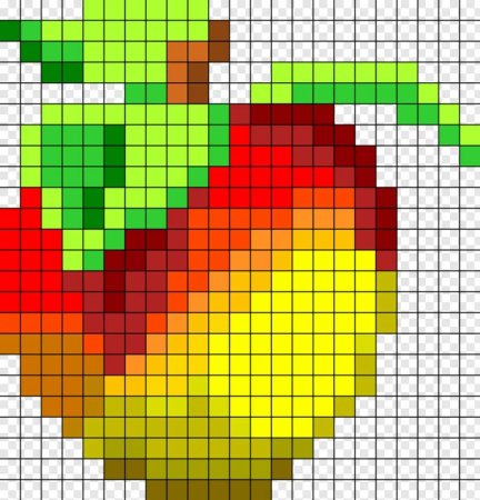 Рисунки по клеточкам фрукты
